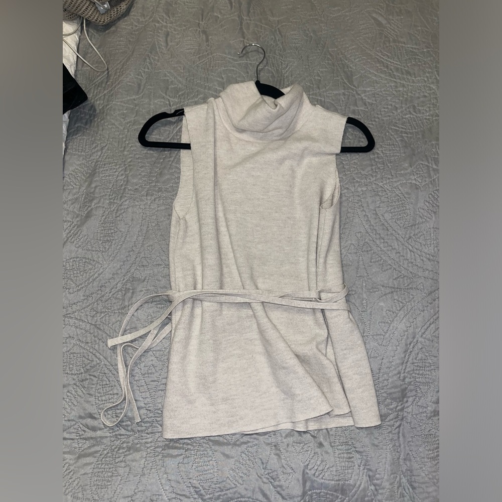 ZARA Mock neck belted sweater